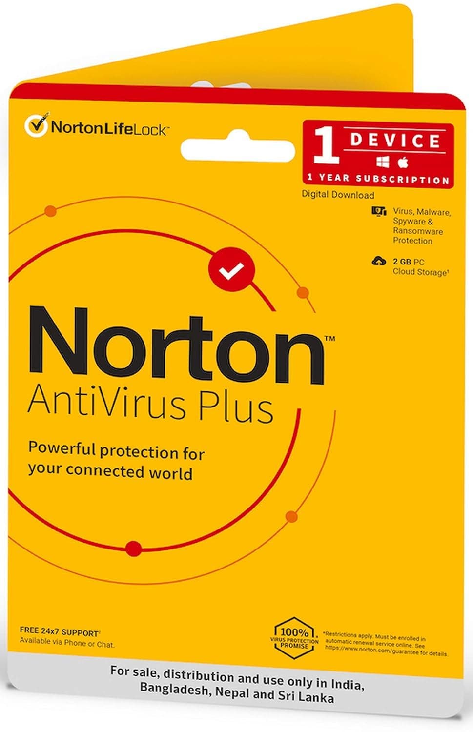 Norton Antivirus Plus | 1 User 3 Years |Includes Advanced AI Scam Protection, Additionally Includes Smart Firewall, Password Manager & PC Cloud Back Up | PC & Mac