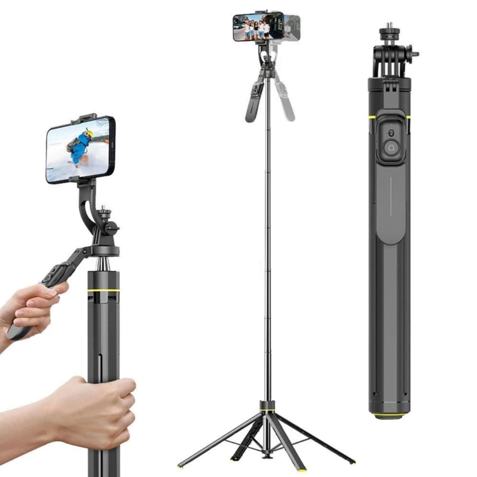 Kratos K26 Selfie Stick Tripod 70 Inch/1.78M, Anti-Shake Stable Grip, Bluetooth Remote, 360° Rotation Tripod Stand for Phone, Reels, Vlogging, Video Recording & YouTube