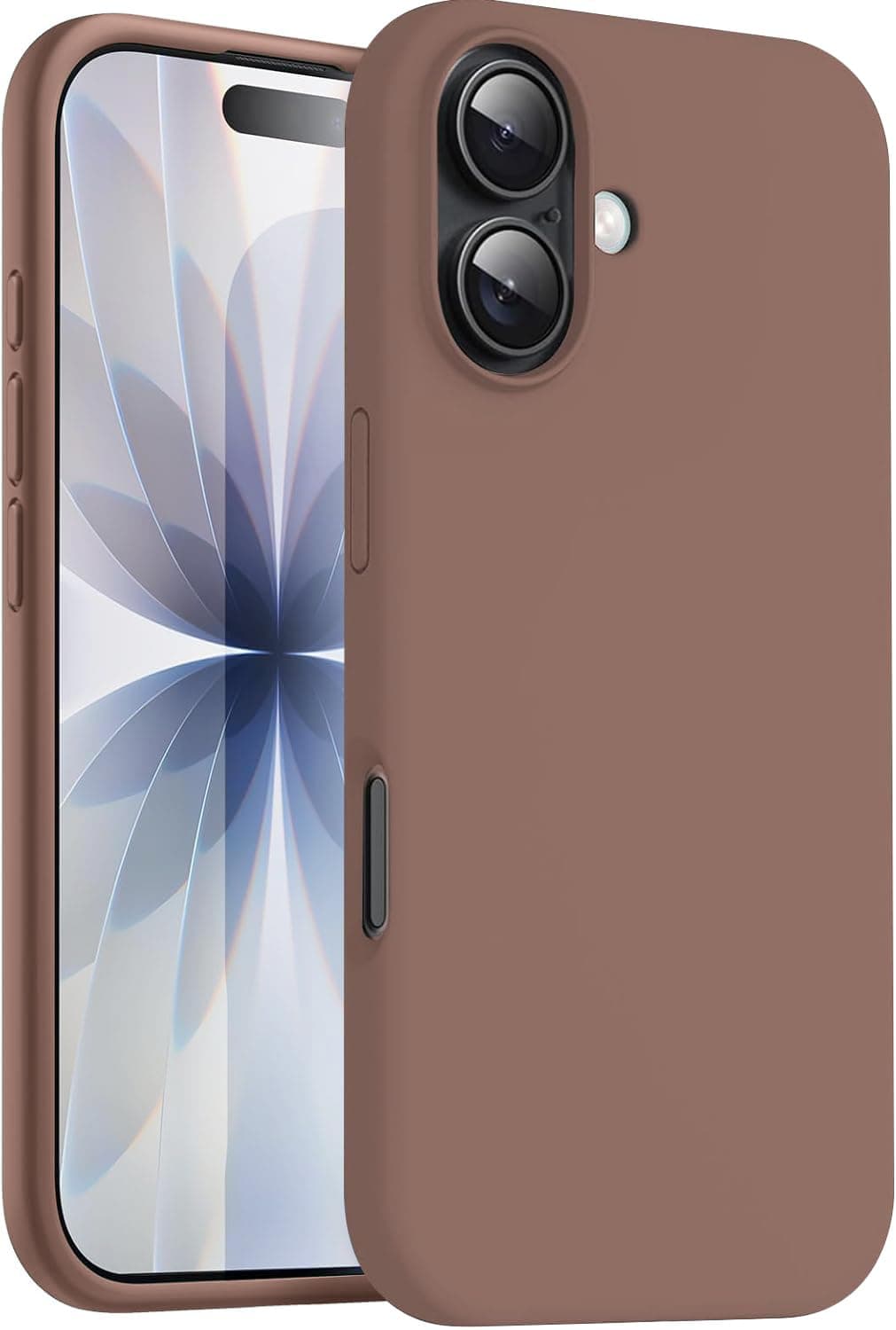 DIZORO Compatible with iPhone 17 Case 6.3, Slim Liquid Silicone 3 Layers Full Covered Soft Gel Rubber Phone Cases Protective Back Cover 6.3 Inch - Brown