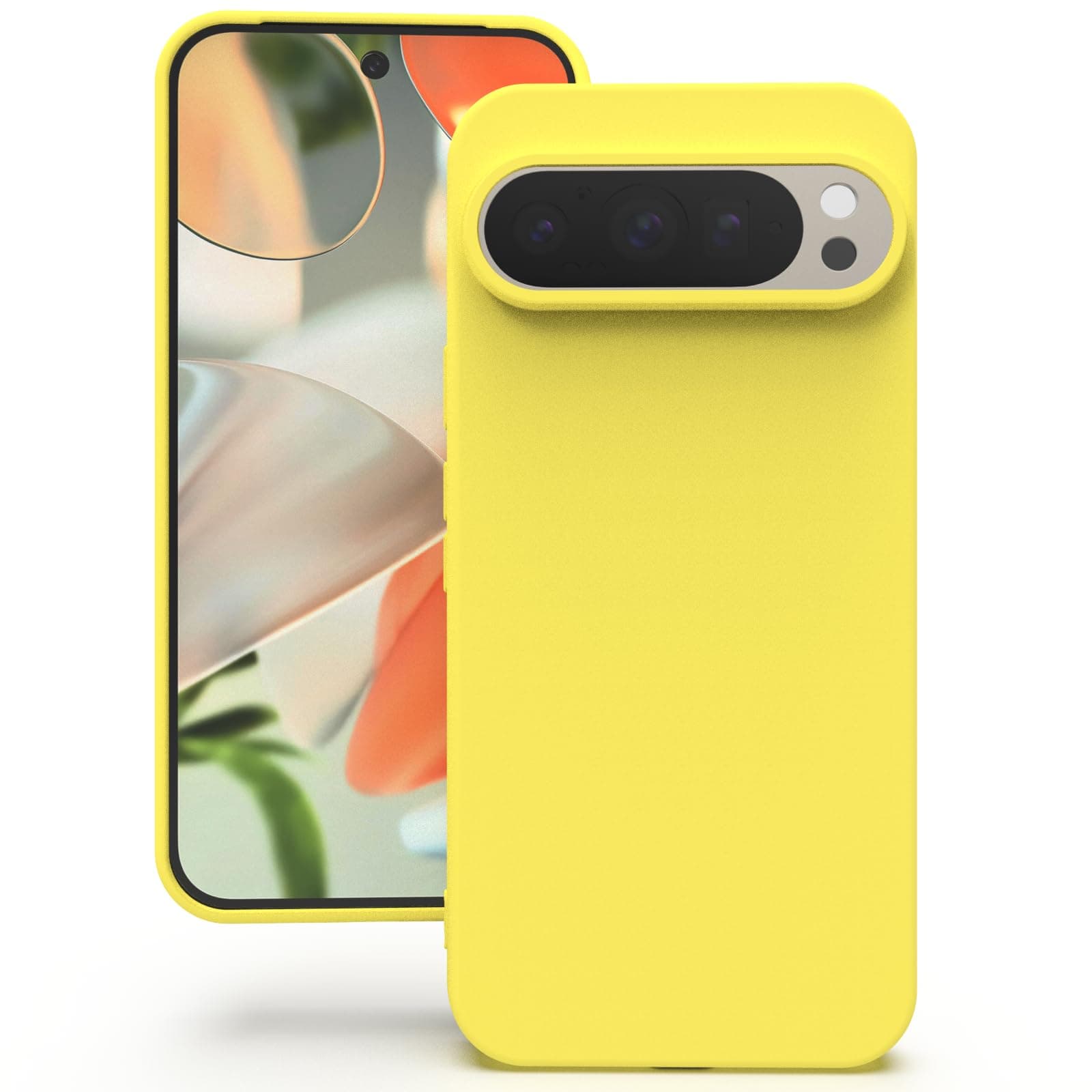 YATWIN Silicone Back Case for Google Pixel 9/9 Pro, Soft-Touch Phone Back Cover for Google Pixel 9/9 Pro - Yellow