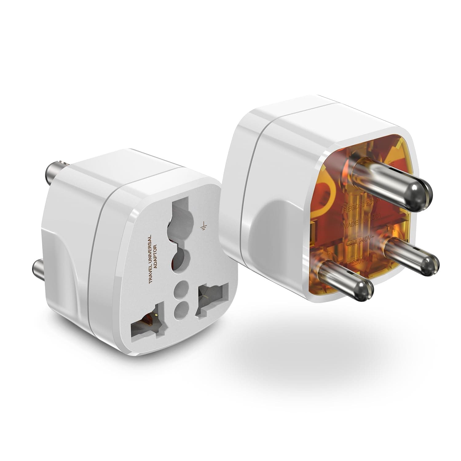 GM Modular 3005 Travel Adapter with Universal Multi-Pin Socket, 6A Adapter for Home Office and Travel Use, Shockproof Polycarbonate Body