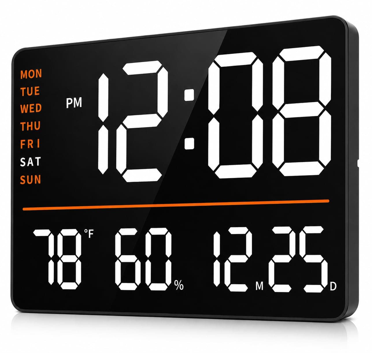 AERYS 16-Inch Digital Alarm Wall Clock, Table Clock Large LED Display with Remote Control, Auto Dimmer,Temp &Humidity, Dual Alarms for Home, Office, Bedroom, Living Room, Gym (Big) (1 Year Warranty)