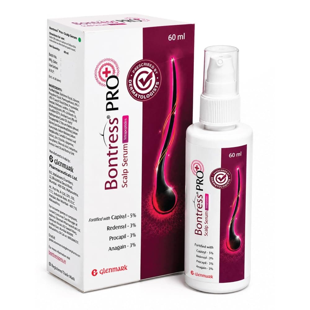 Bontress PRO+ Scalp Serum | Powered by Pro Active Peptides – 5% Capixyl, 3% Redensyl, 3% Anagain, 3% Procapil | Dermat recommended Hair Growth Serum | 94% Users Reported Hair Growth in 28 Days