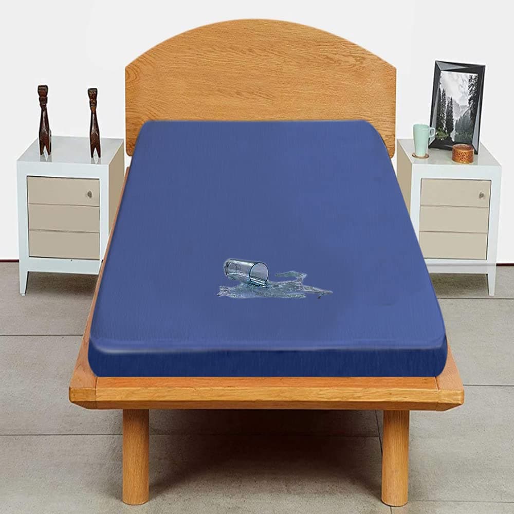 Trance Cotton Feel Terry Ultra Soft Waterproof Mattress Protector | Breathable - Hypoallergenic Mattresses Cover (72x36 inch | 6x3 feet, Classic Blue - Pack of 1)