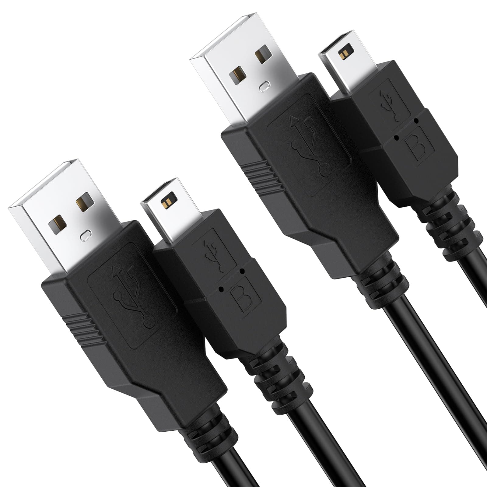 Meliya 2-Pack PS3 Controller Charger Cable | Magnetic Ring Mini USB Fast Charging & Data Sync Cord for Sony PS3/PS3 Slim/DualShock 3/PS Move, GoPro, Dash Cam & More (1M)