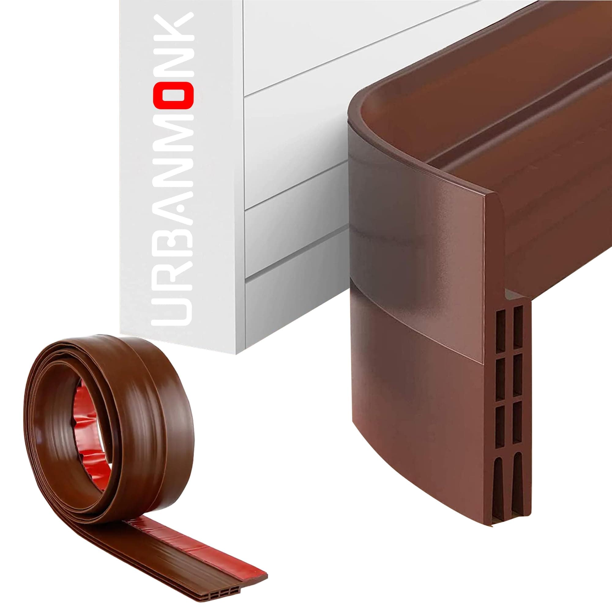 URBANMONK 39 Inch Silicon Door Bottom Sealing Strip | Self Adhesive Gap Filler Rubber | Guard Protector From Cockroach, Insect, Bugs, Air & Dust | (39 Inch, Brown)