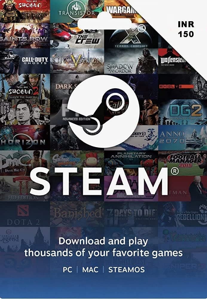 INR 150 Steam Wallet Code (Code Only - Smart Delivery) [video game]