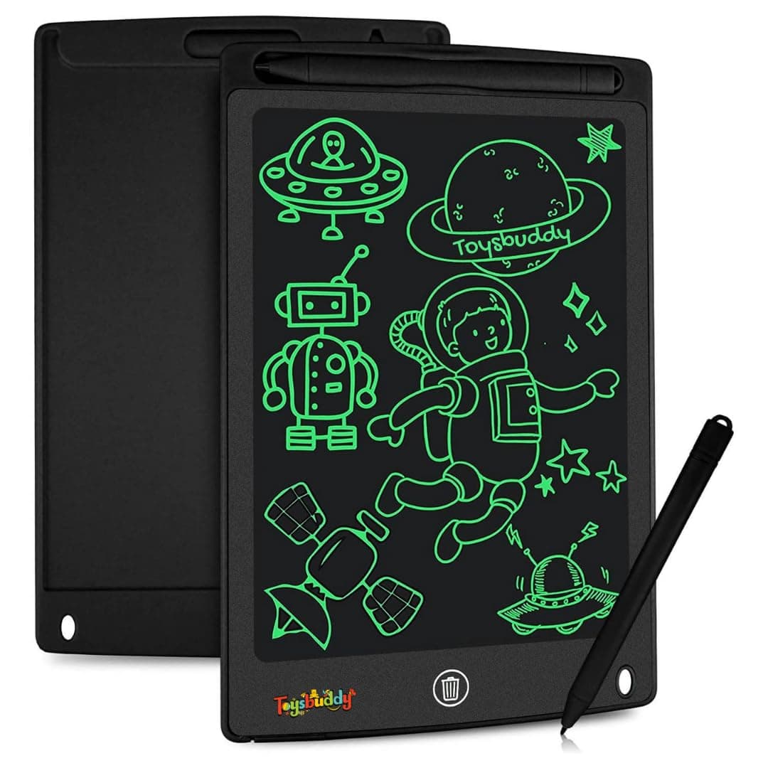 Toysbuddy Plastic Re-Writable LCD Writing Tablet Pad with Screen 21.5cm (8.5Inch) for Drawing, Playing, Handwriting Best Birthday Gifts for Adults & Kids Girls Boys, Tabletop Mount, Multicolor
