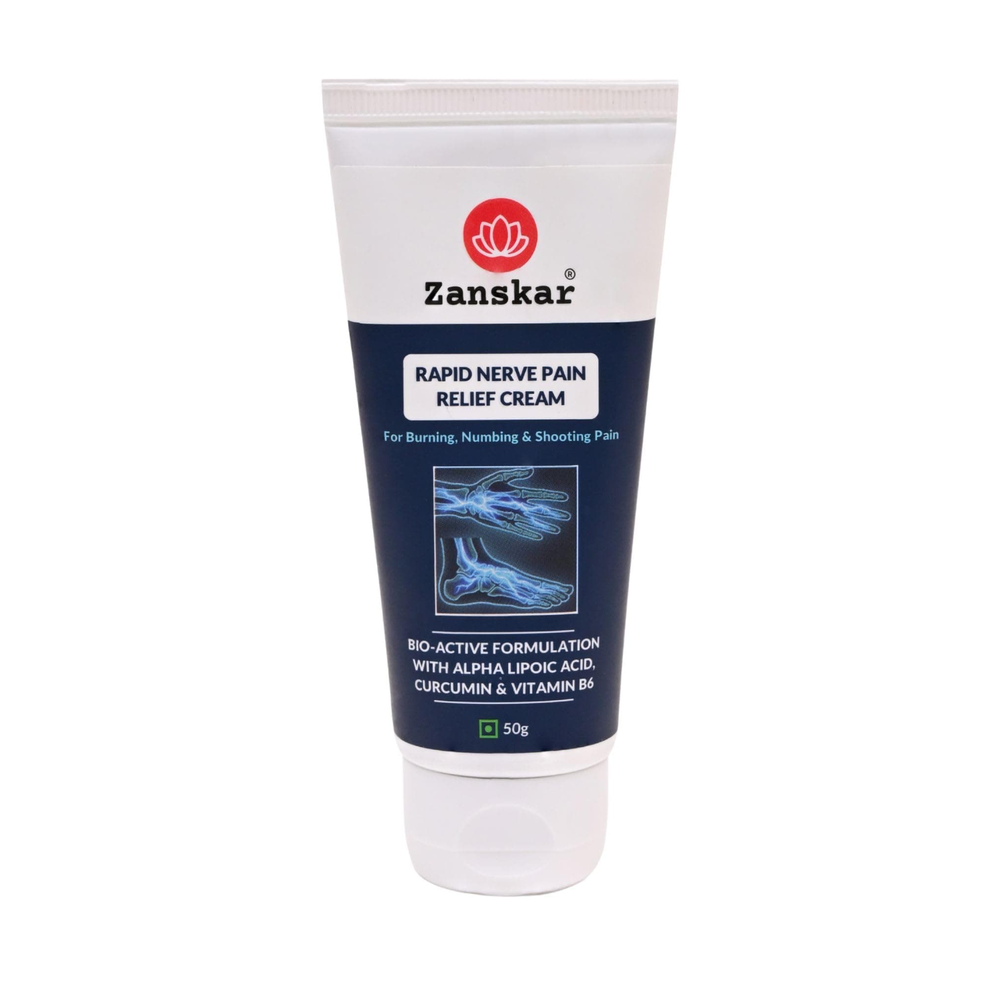 Zanskar Rapid Nerve Pain Relief Cream | Fast-Absorbing Formula for Tingling, Burning & Numbness Sensations | Soothing Support for Nerve Discomfort in Feet, Legs, Hands & Back | 50g (Pack of 1)