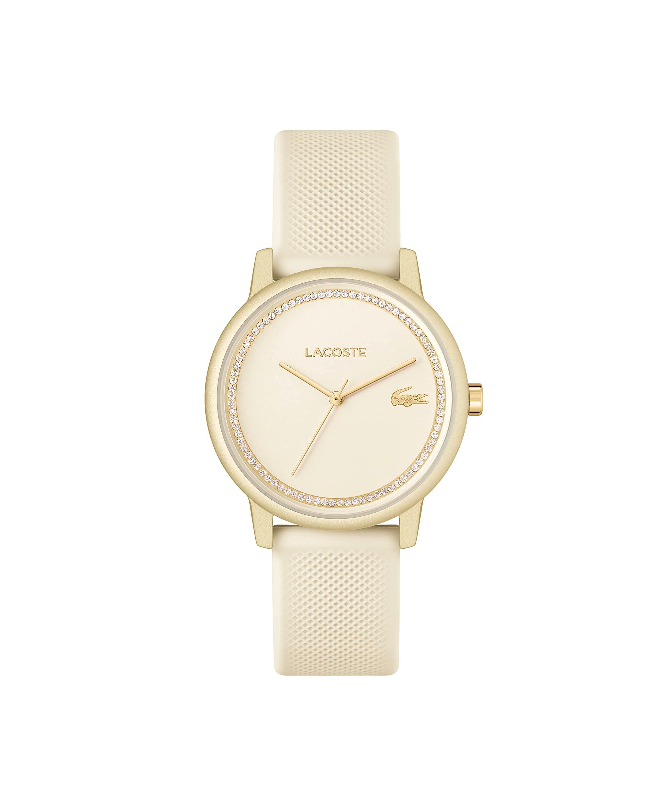 Lacoste Lacoste.12.12 Go Qtz Basic Champagne Round Dial Women's Watch | Champagne Silicone Material | Strap Watch - 2001288