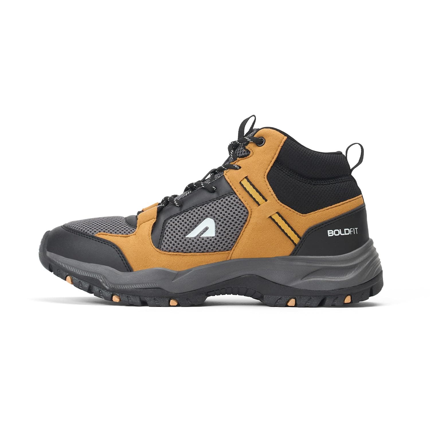 Boldfit Trekking Shoes for Man Outdoor Hiking Shoes for Man High Neck Footwear for Men Anti Skid Trekking Boots Water Repellent for Men Breathable Hiking Boots Riding Shoe for Bikers laceup Biker shoe