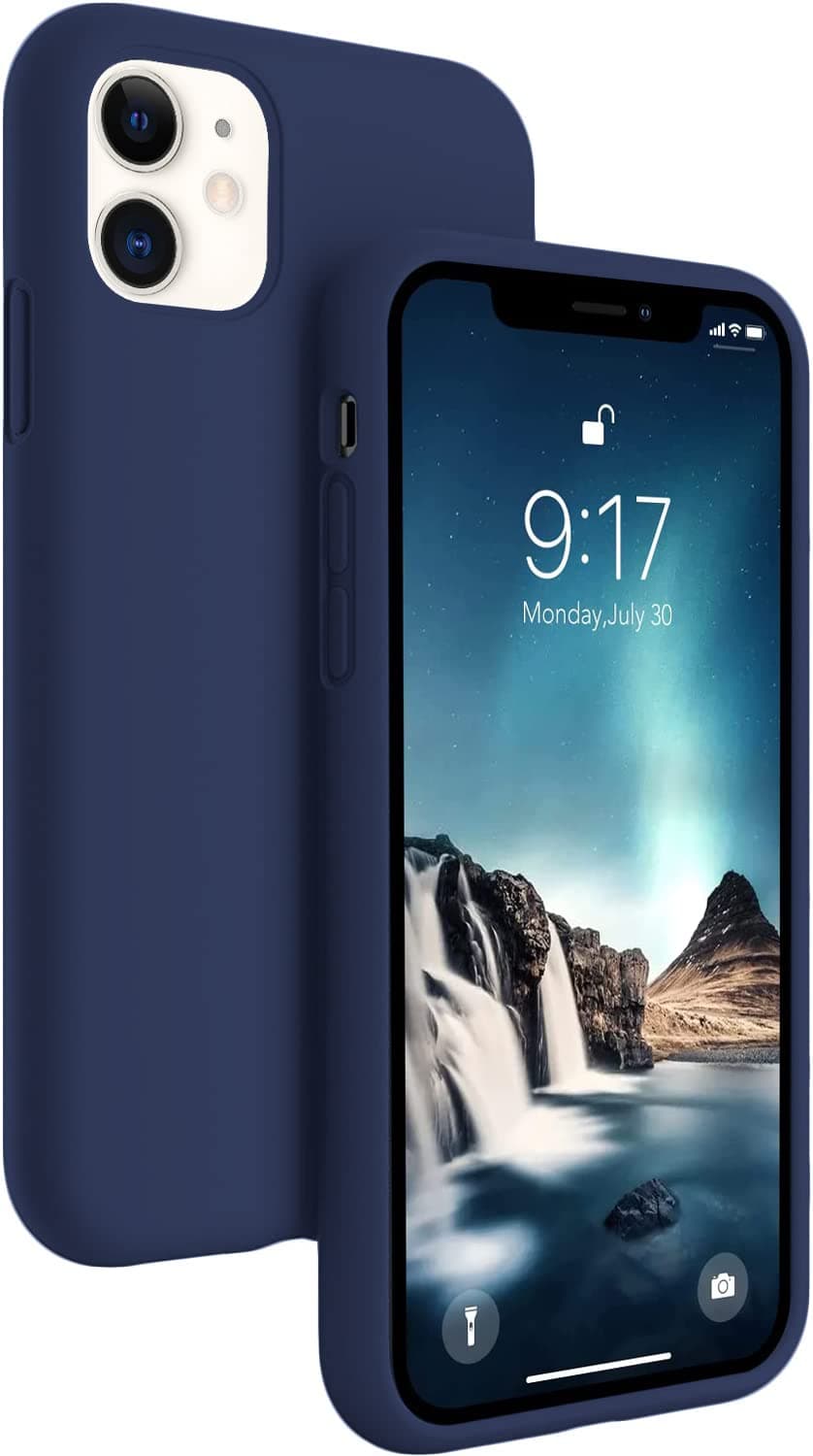 DIZORO® Microfiber Candy Case Compatible for iPhone 11 6.1 inch, Shockproof Slim Back Cover Liquid Silicone Case (Navy Blue)