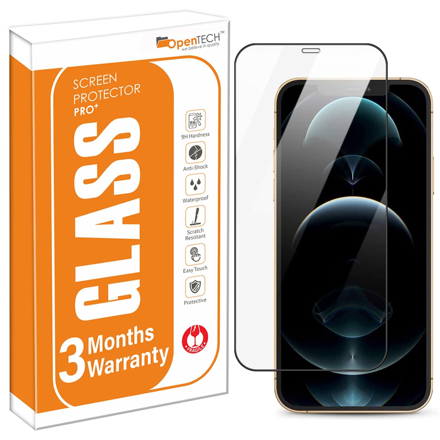 OpenTech Military-Grade Tempered Glass Screen Protector for iPhone XR / 11 with Edge to Edge Coverage - Case Friendly, Anti-scratch, 9H Hardness and Bubble free installation kit