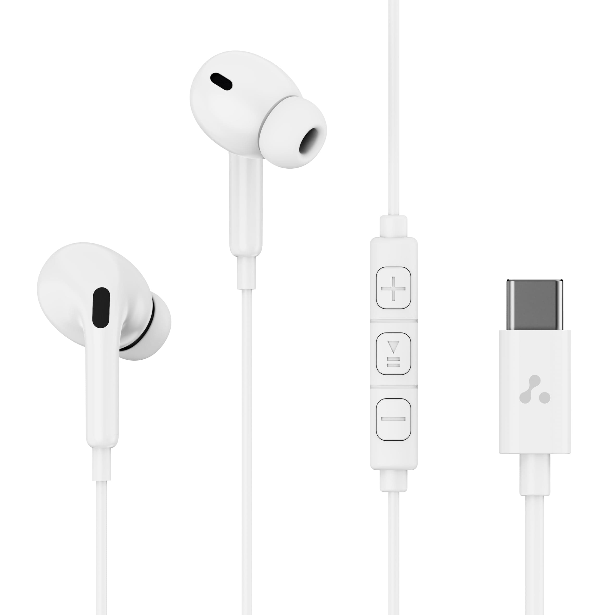 Ambrane Type C Wired Earphones with inbuilt Mic, Strong Bass Audio, Clear Calls, Tangle Free Cable, in Line Controls, Wide Compatibility, 1.2m Long Cable, 10mm Drivers (Stringz 05, White)