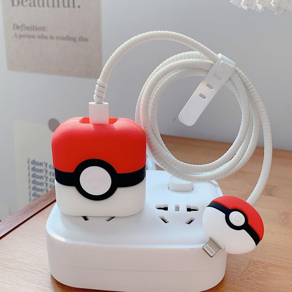 EDNITA Charger Protector,Cable Protectors for Apple iPhone 18W & 20W, 3D Cartoon Cute Case Cover Protective Sleeve Full Adaptor Charger Protection (Gamball)