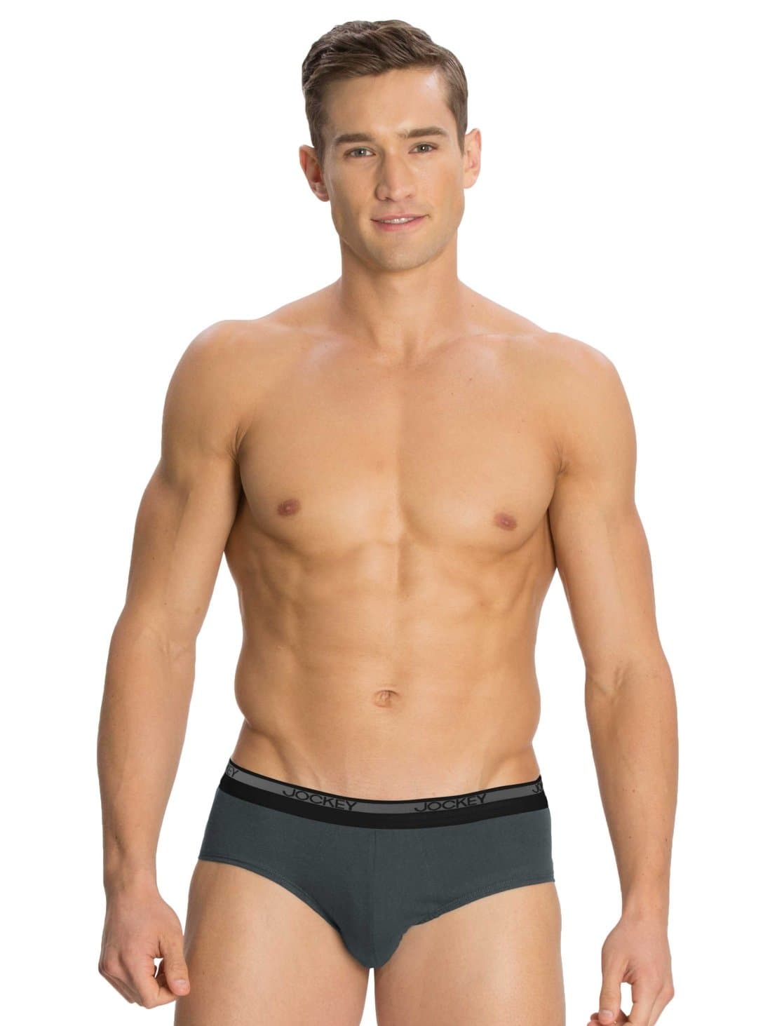 Jockey Men's Cotton Brief (Pack of 2) 8901326065723 8037-0210-ASSTD Graphite M(color may vary)