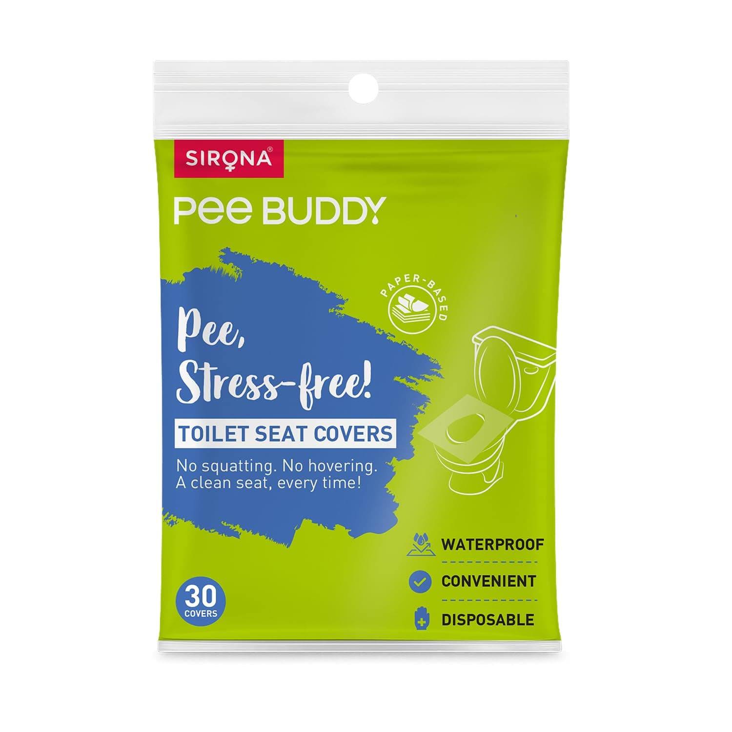 PEE BUDDY Disposable Toilet Seat Covers - 30 Sheets (Pack of 1) | No Direct Contact with Unhygienic Seats| Easy To Dispose| Nature Friendly| Must Have For Women and Men