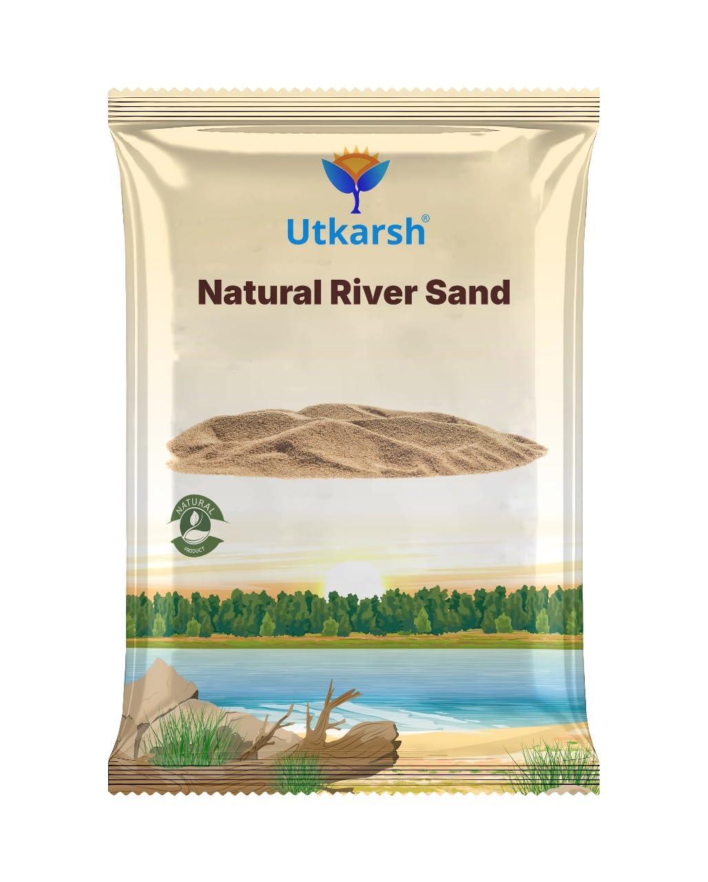 Utkarsh Natural River Sand (Substrate Pure Organic Plants Soil Mix Additive, Plants Gardening | River Sand for Aquarium | for Cactus Succulent Bonsai| Home Decor) (900 gm; Pack of 1)