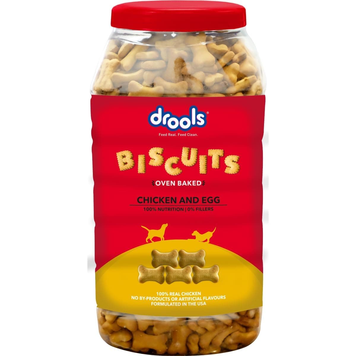 Drools All Life Stages Dog Treat Biscuits 800g Jar | Real Chicken Flavour | All Breed Formula | Promotes Lustrous Skin & Coat | Vitamins & Minerals | Reduces Tartar Build Up