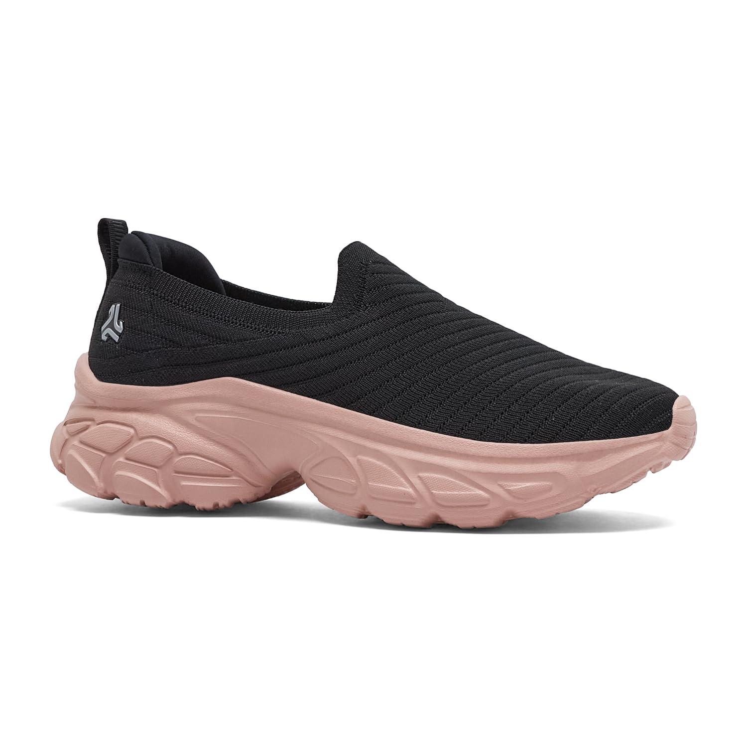Campus Women's Spero BLK/SIL Walking Shoes - 7UK/India 1 Pair