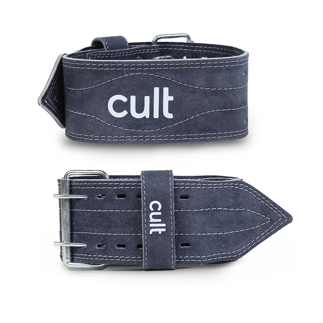 CULT Gym Belt Suede Leather S – Weightlifting Belt for Men & Women Back Support Deadlift Belt for Gym, Workout & Powerlifting Adjustable Heavy Duty Exercise Belt (Grey)