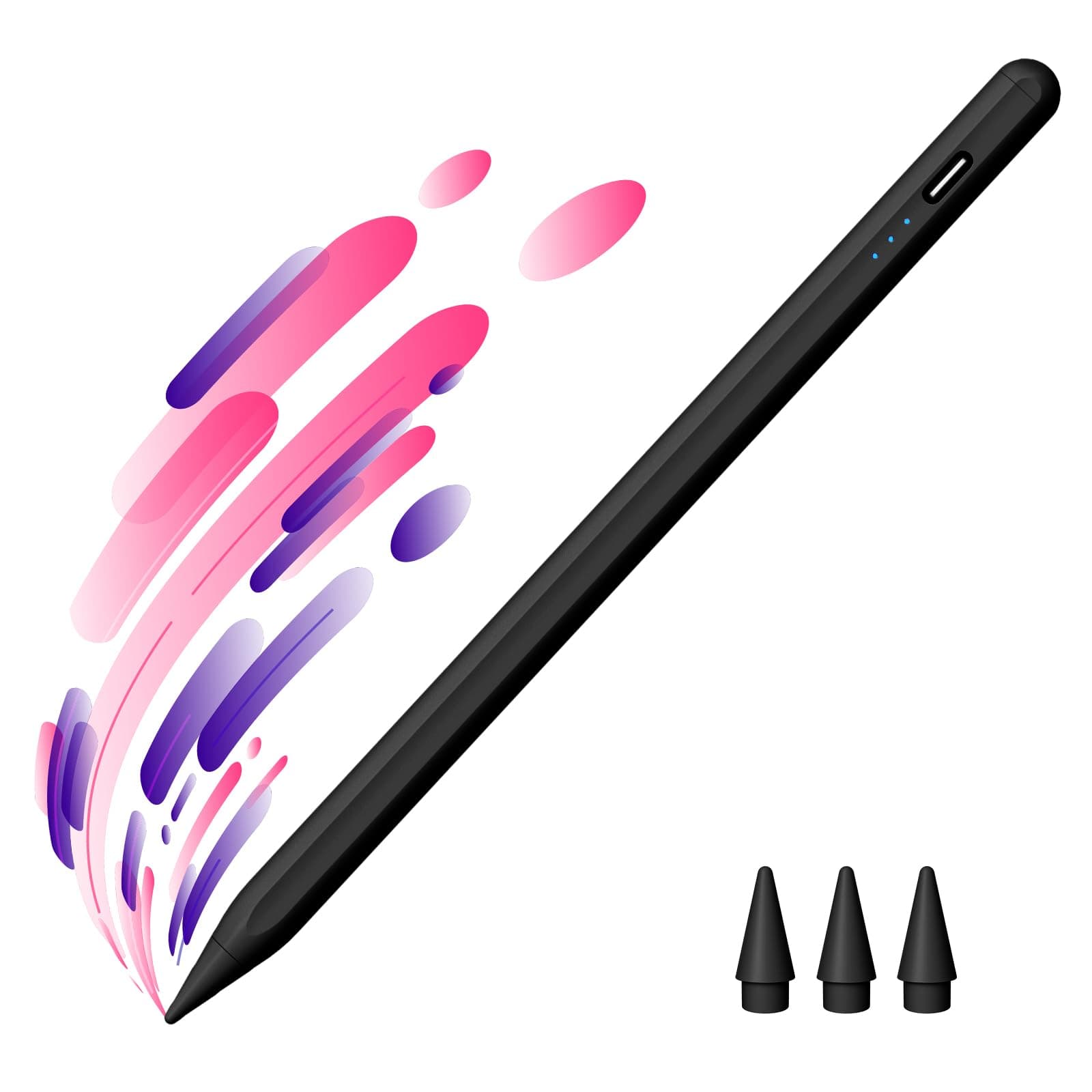 JAMJAKE iPad Pencil Stylus Pen for iPad 11th&10th Gen - 5X Faster Charge Compatible with (2018‑2026) Apple iPad 6‑11 Gen, iPad Air 3/4/5/M2/M3/M4, iPad mini 5/6, iPad Pro 11"/12.9"/M4/M5 - Black
