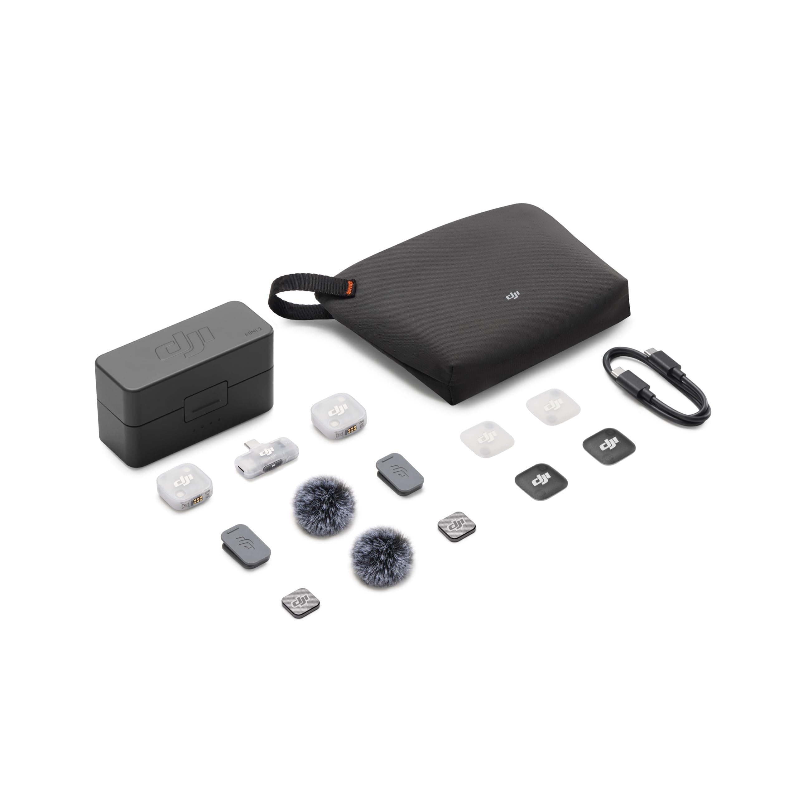 DJI Mic Mini 2 Wireless Lavalier Microphone, 2 TX + 1 Mobile RX + Charging Case, Bluetooth, Noise Cancelling, 400m Range, for iPhone/Android/Camera