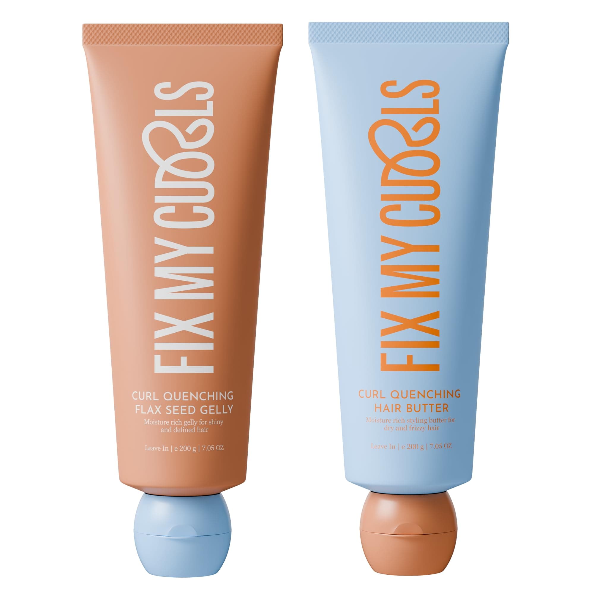 Fix My Curls Curl Quenching Moisture Styling Duo | For Curly, Wavy, Dry, Frizzy Hair| Curl Activator with Chia & Aloe Vera | Silicone Free| 200gm each
