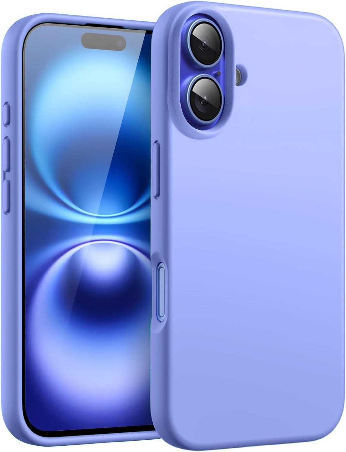 DIZORO Compatible for iPhone 16 Plus Case 6.7, Slim Liquid Silicone 3 Layers Full Covered Soft Gel Rubber Phone Case Protective Case Cover - Purple