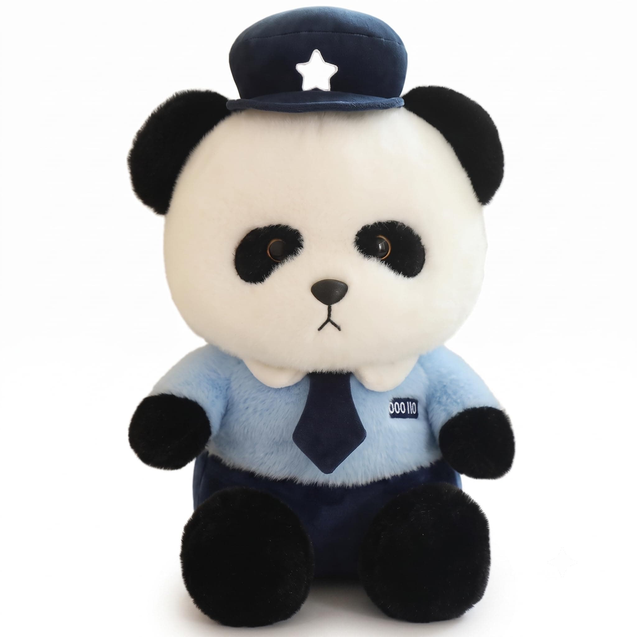 Hug n Feel Police Panda Soft Toy for Kids, Premium Plush Stuffed Animal with Sky Blue Uniform, Non-Toxic & Washable, for Boys and Girls (35 cm)