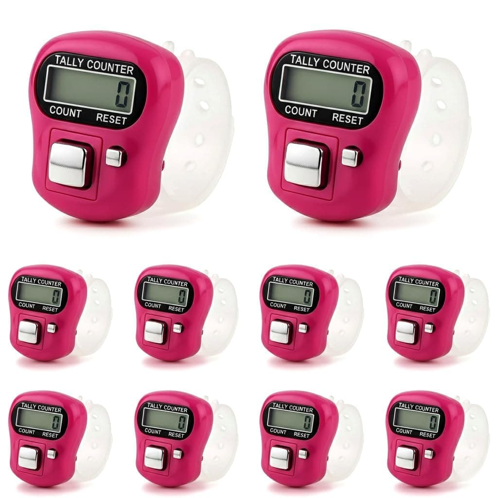 Veentus Naam Jap Counter | Mini Digital Tally Counter Finger Ring | Electronic Chanting Count Machine for Mantra Jap, Meditation, Prayer & Cricket Umpire | Digital Counting Device (Pack of 10 PIS)