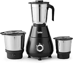 Prestige Apex 500 Watt Mixer Grinder with 3 Stainless Steel Jars | Super Efficient SS Blades | Black | 2Y Warranty | ISI Certified
