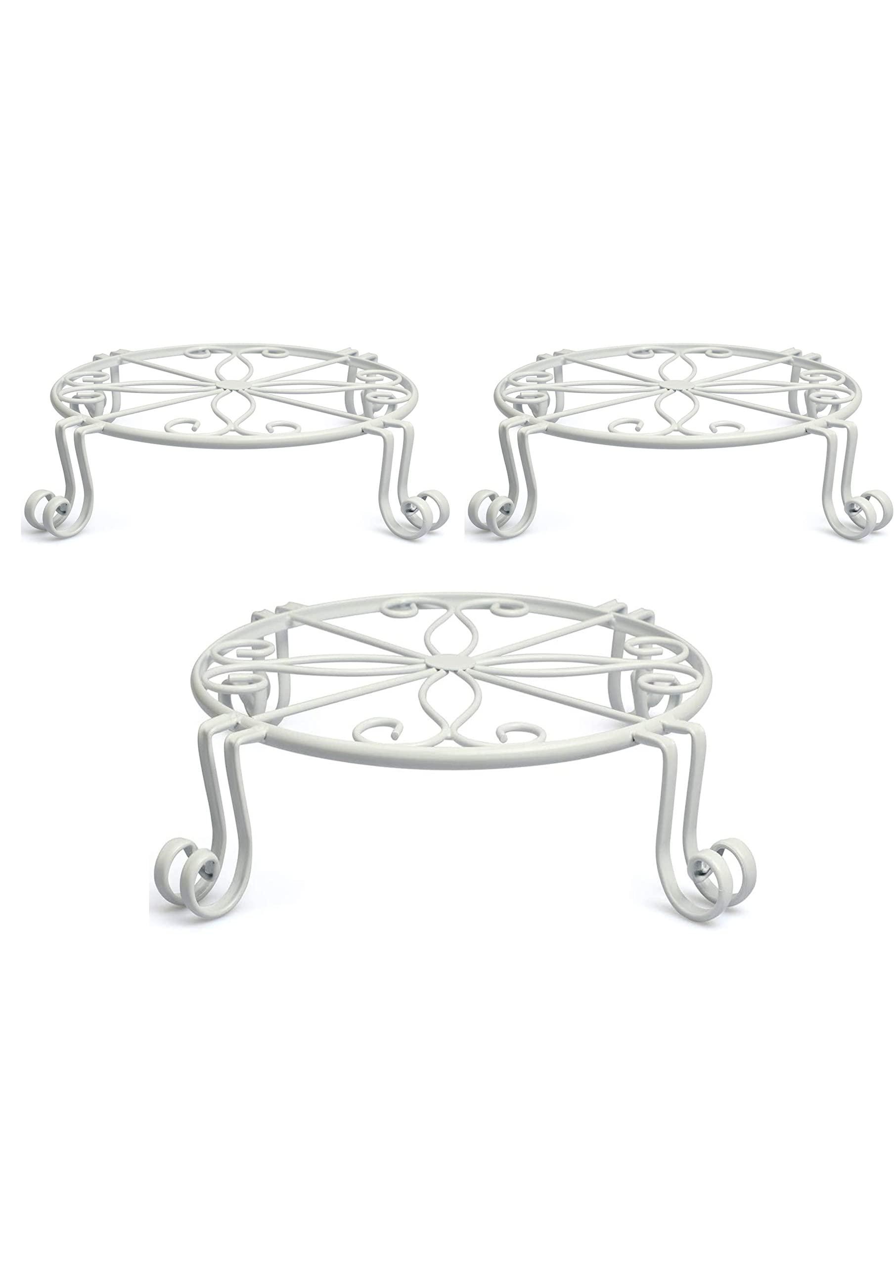 AAFIYA HANDICRAFTS® Rust-Free Metal Plant Stand Gamla Stand Flower Pot Holder for Indoor & Outdoor Use Pack of 3