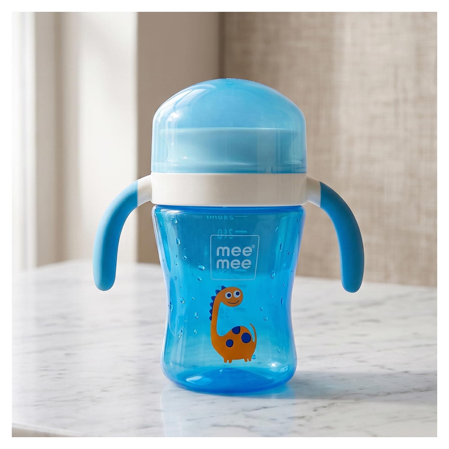 Mee Mee 360° Spout Trainer Sipper 240 ml | Dual Handle, Anti-Leak & Spillproof Sippy Cup | BPA-Free | Dust Cover | Lightweight & Easy Grip Handle (Blue)