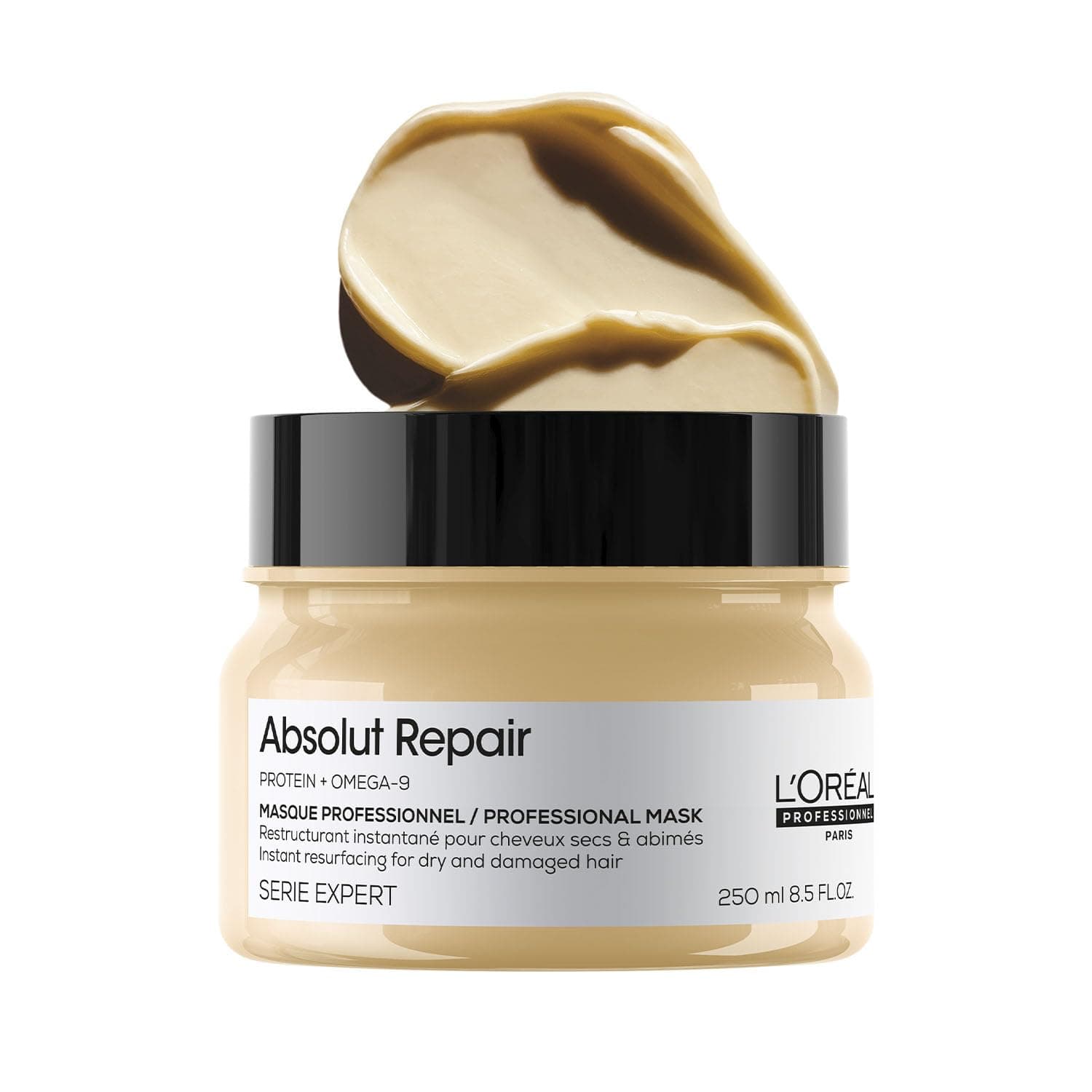 L'Oréal Professionnel Absolut Repair Mask for Dry & Damaged Hair - 250ml | Professional mask for Strengthening and Repairing Hair, With Protein & Omega-9, For Men & Women