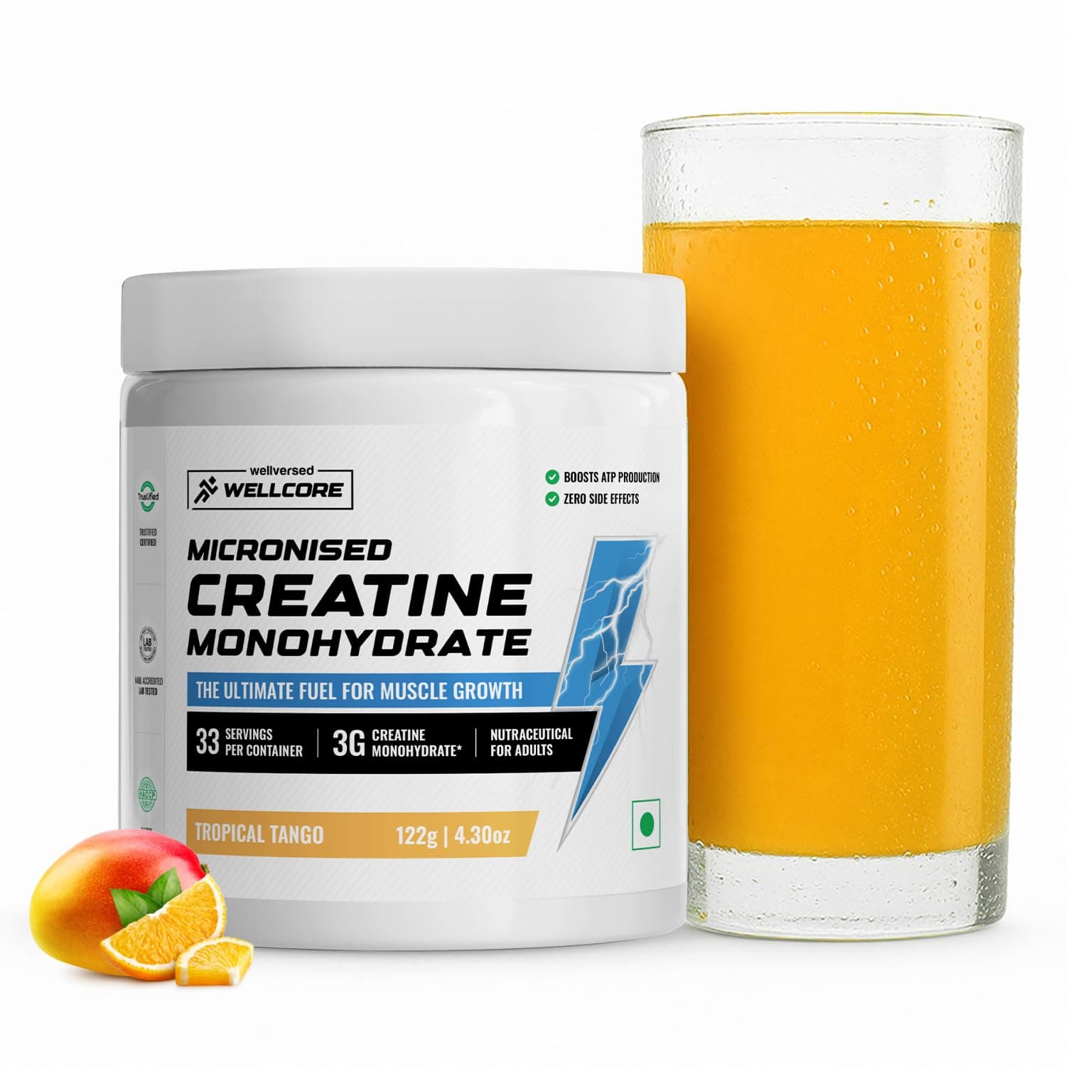 Wellcore Pure Micronised Creatine Powder (33 Servings, Tropical Tango)