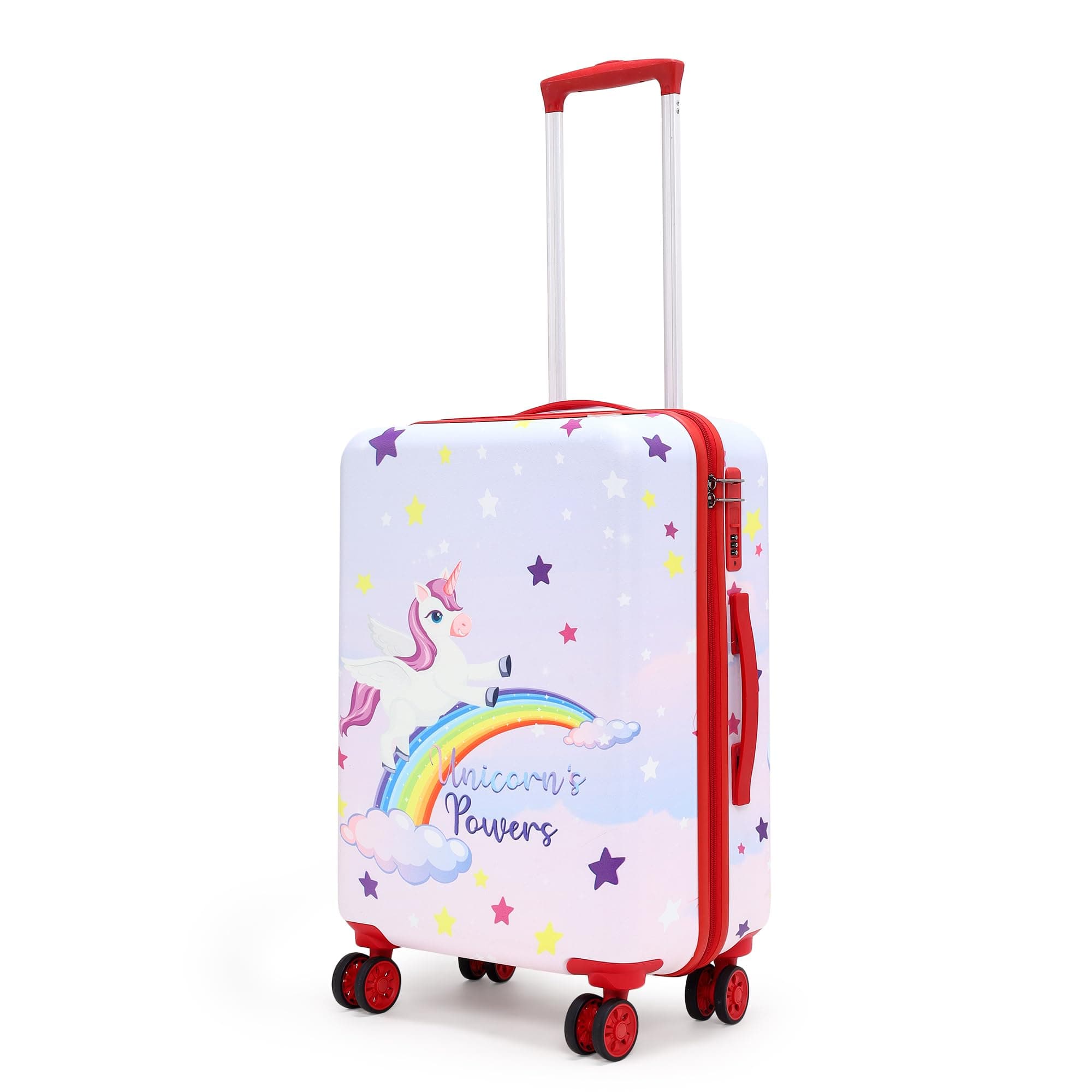 NOVEX Unicorn Girl Kids Trolley Bags - 18 Inch | Polycarbonate Unique Spinner Luggage with 4 Wheel - 360° Rotating - Easy to Carry | Perfect Suitcase for Travel & Vacation - Purple