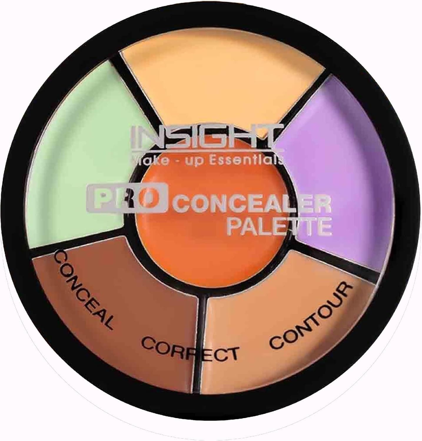 INSIGHT Pro Concealer Palette - Shade Corrector | Makeup Wheel for Face | Satin–Matte Finish | 3-in-1 Conceal, Contour & Correct | Waterproof | Full Coverage | 15gm