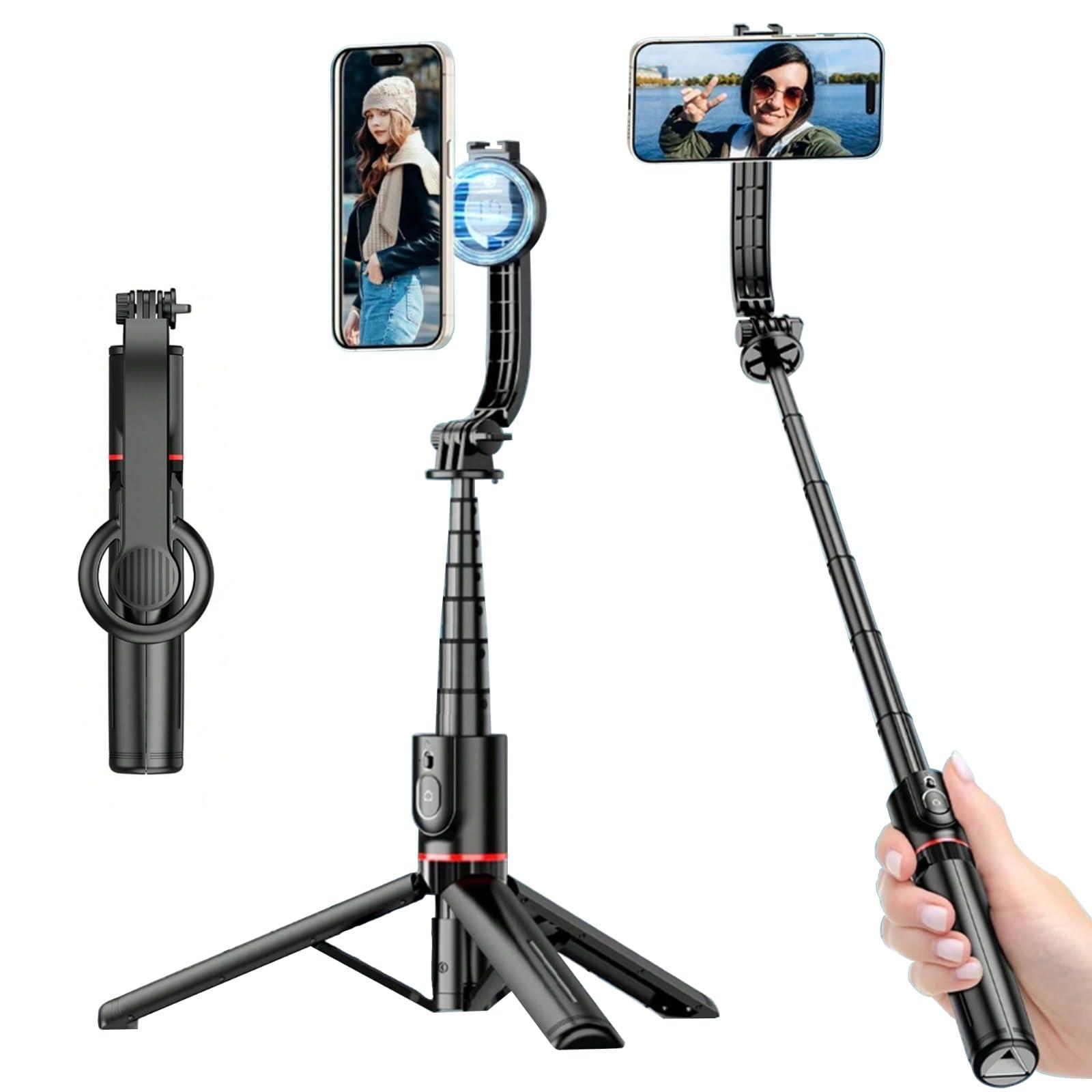Kratos 41 Inch Magnetic Tripod Stand for iPhone, Aluminum Tripod with Strong Magnetic Holder for MagSafe Design Mobile Phones, 360° Rotation, BT Remote for Selfies, Vlogging & Travel