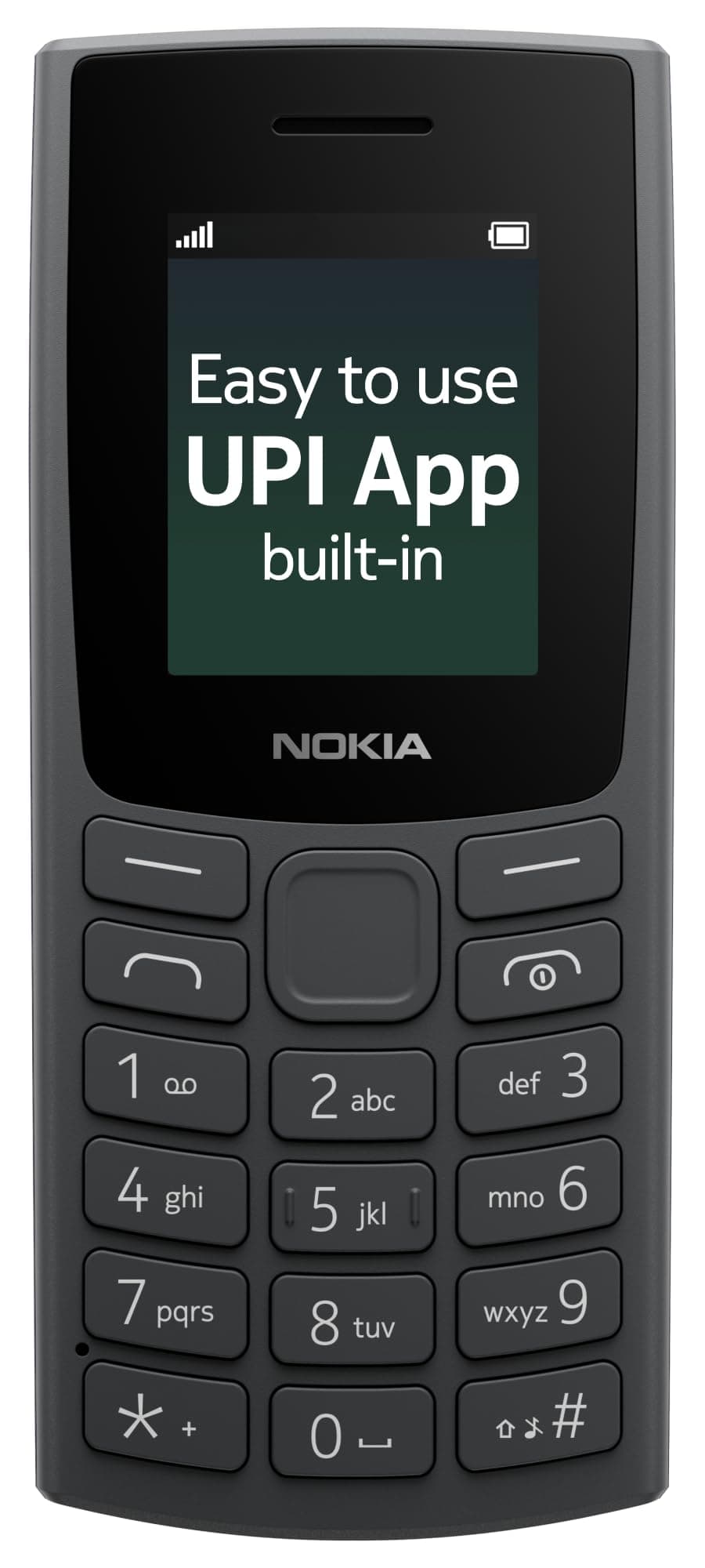 Nokia All-new 105 Single Sim Keypad Phone with Built-in Phone Pay app, Long-Lasting Battery, Wireless FM Radio| 1 Year Replacement Guarantee | Charcoal