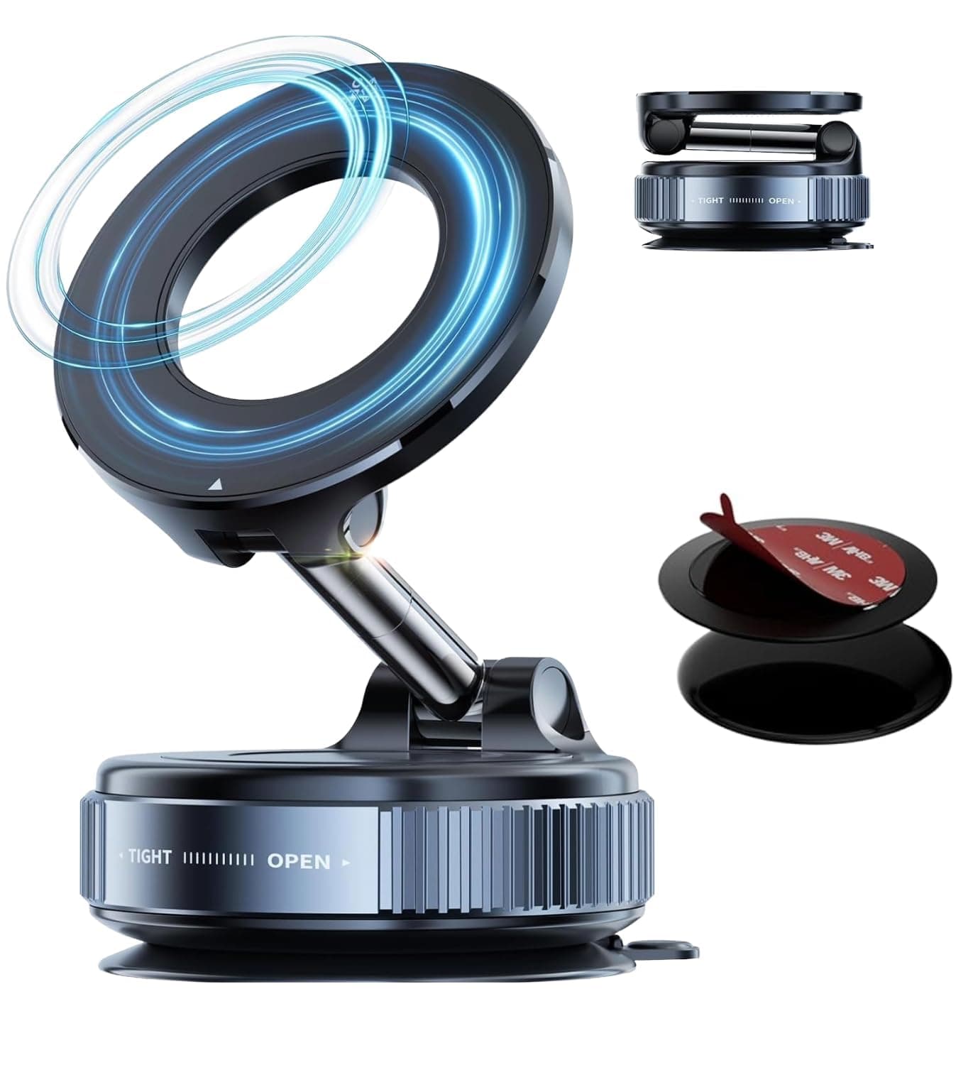 Aucklien 2026 Upgraded 360° Vacuum Magnetic Car Phone Mount, Strong Suction Cup Phone Holder, Hands-Free Mobile Stand for Car Dashboard, Windshield, Gym, Mirror & Shower