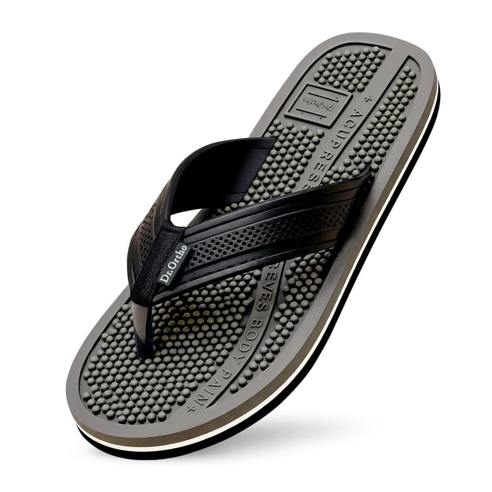 Dr.Ortho Acupressure Slippers | Acupressure Slippers | Flip-Flops | Men & Women's Slippers | Comfortable & Lightweight | Soft Foot Massager | All Day Wear Acupressure Slipper | Size UK-08