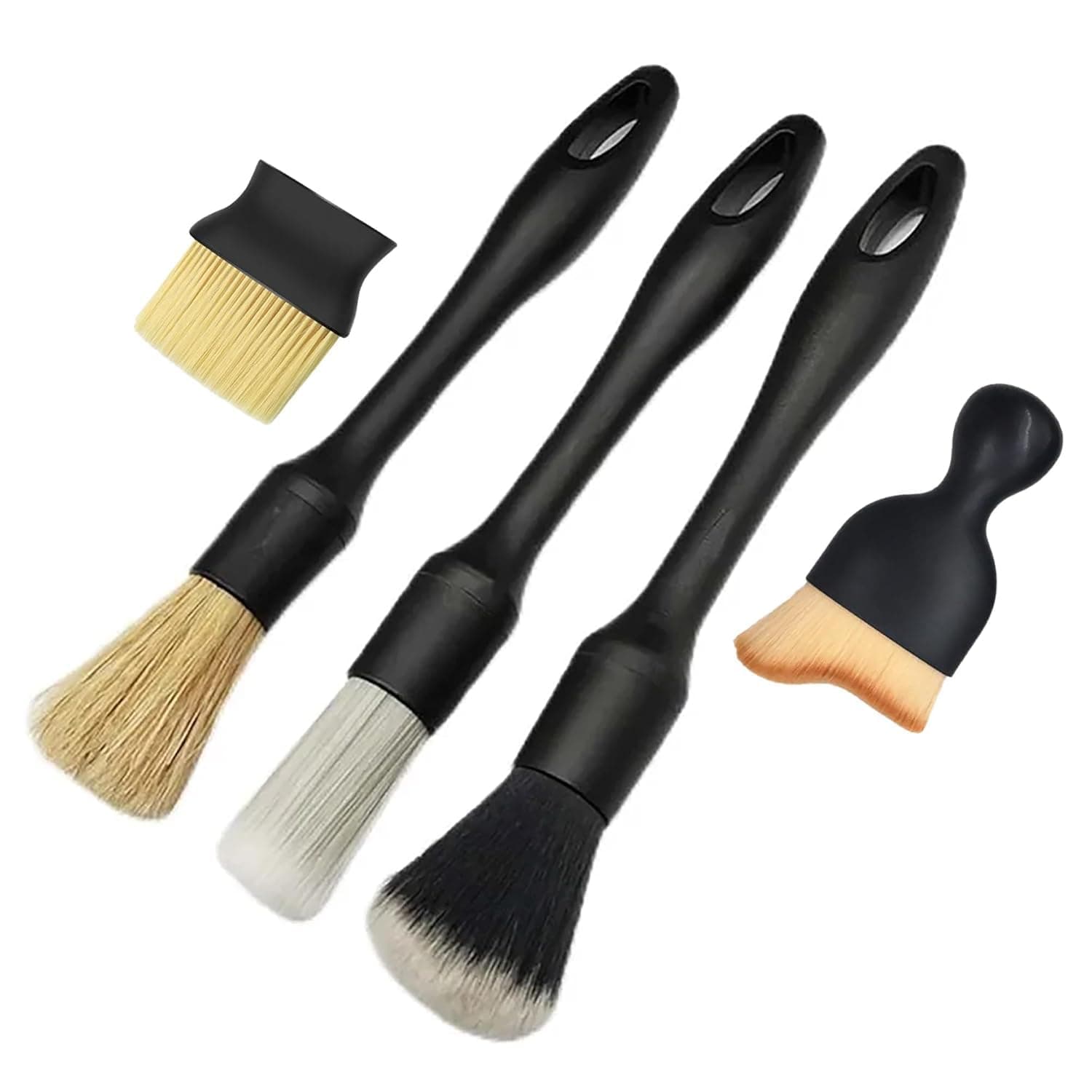 SWAMINE Car Detailing Brush Set of 5 Premium - for Car Cleaning, Car Wash Interior and Exterior Cleaning. Soft bristles, Multy Purpose Dashboard Cleaning, Ac Vent Cleaning
