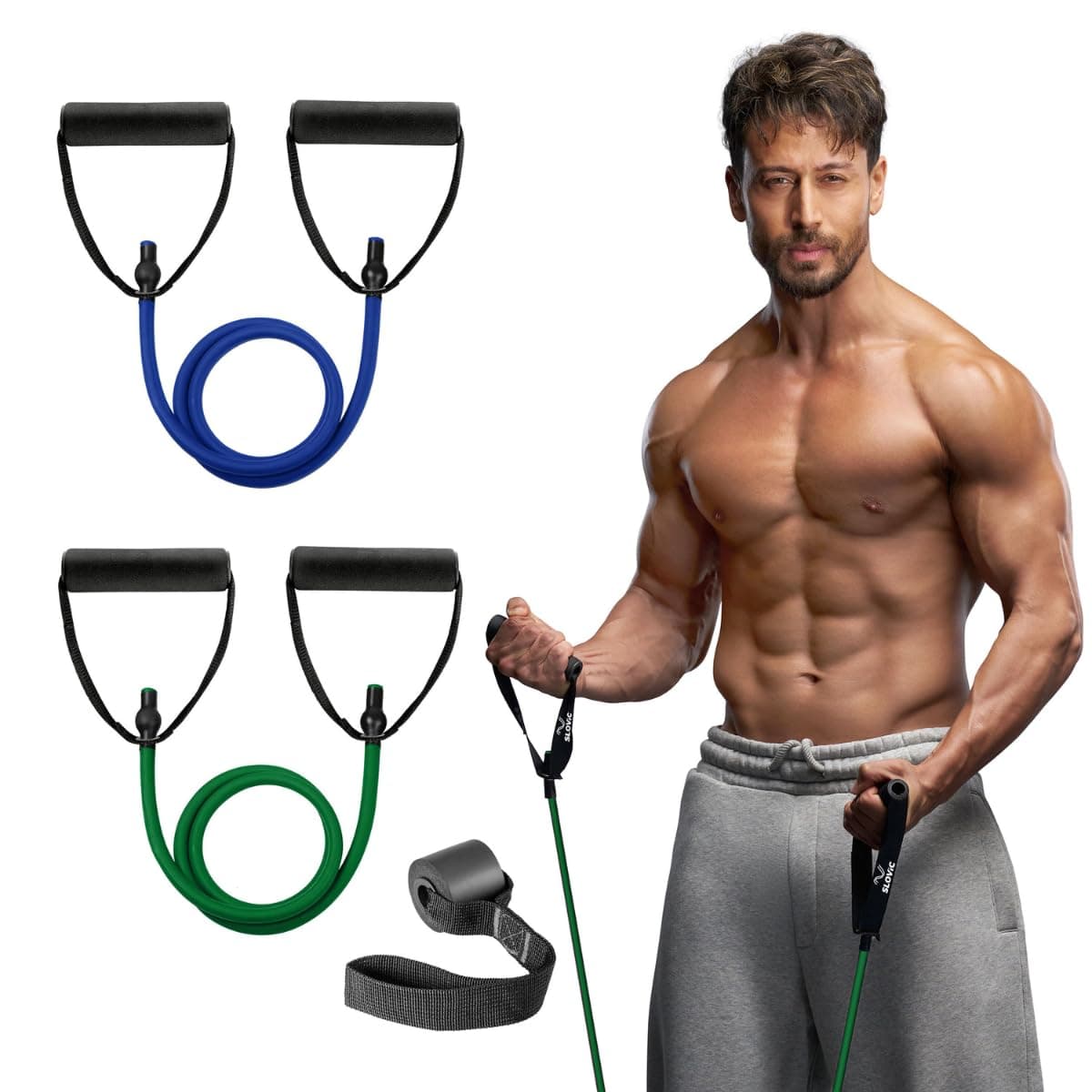 Slovic Resistance Tube [20+10 KG] | Resistance Band for Workout | Stretching Band for Exercise Band | Resistance Bands Set | Gym Equipment for Home Workout | Ideal for Men & Women