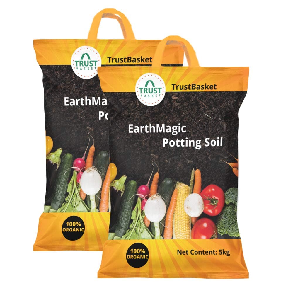 TrustBasket Potting Soil 10kg 100% Natural & Organic, Ready-to-Use Soil Mix | Nutrient-Rich, High Water Retention,Anti-Fungal,Super Fertile for All Plants | Perfect for Indoor, Outdoor & Home Gardens