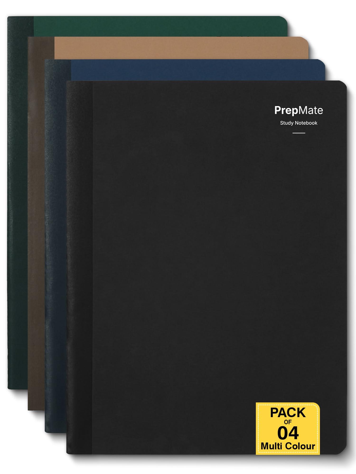 DOODLE A4 Study Notebooks Pack of 4 | 160 Pages Each | College Ruled Softbound Notebooks for Exam Preparation, Class Notes, Revision & Study(Prepmate)