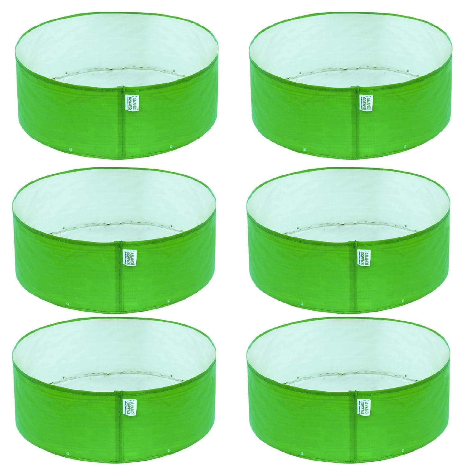 Anandi Green's HDPE Uv Protected 260 GSM Round Green Colour Plants Bag Suitable for Terrace and Vegetable Gardening 18x9 Inch Pack of 6 Plant Bags