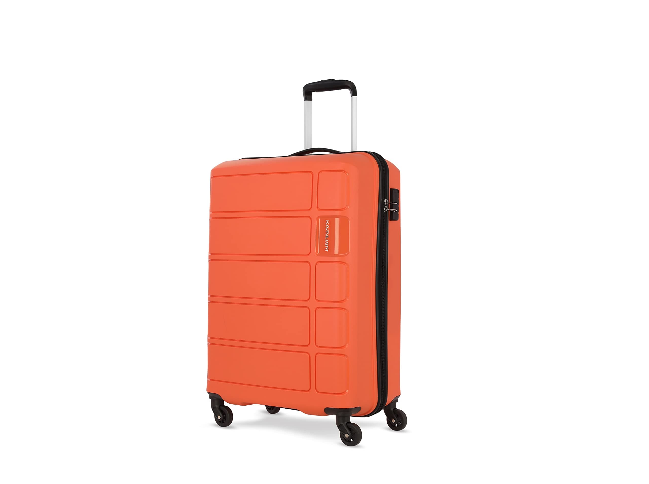 Kamiliant American Tourister Harrier|Cabin Trolley Bag Small Size (56 cms) for Travel| Hard Case Polypropylene (PP) Suitcase|360° 4-Wheel Spinner Luggage Trolley|Combination Lock|Carrot Orange