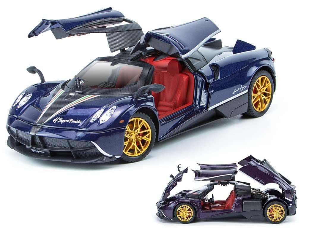 Royaldeals Royaldeals 1:32 Paagani Huayra Exclusive Model Car with Box, Zinc Alloy Pull Back Toy car with Sound and Light for Kids Boy Girl Gift [Colors as Per Stock] (Paagani Huayra 1:32)
