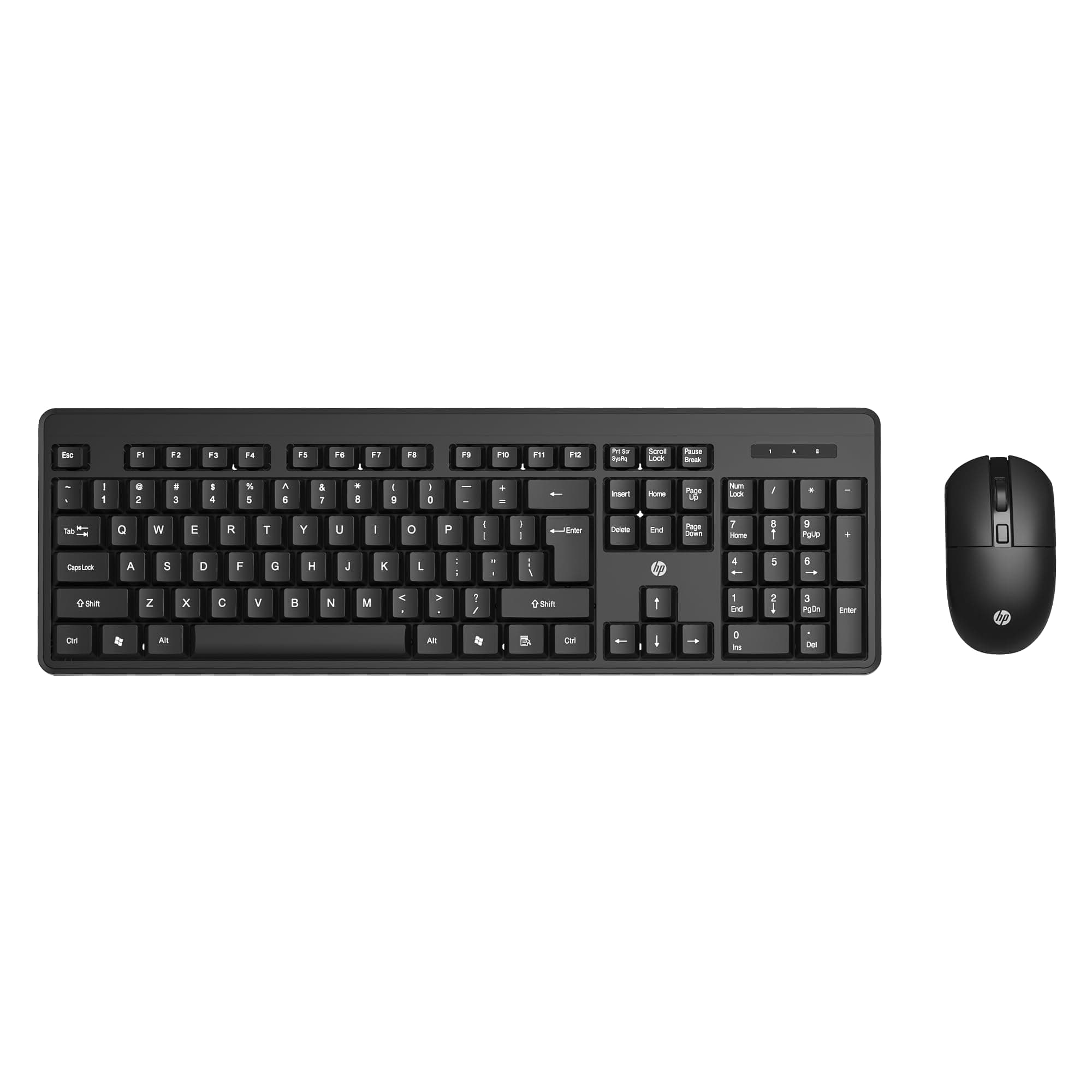 HP KM200 Wireless Mouse and Keyboard Combo, Full-Size Ergonomic Design, 3 Button and Built-in Scroll Wheel, 2.4 GHz Wireless connectio, 3 Years Warranty (7J4G8AA)